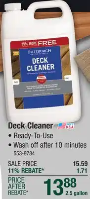 Menards Pittsburgh Paints & Stains Deck Cleaner - 2.5 gal offer