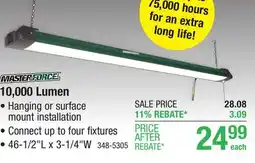 Menards Masterforce 10000 Lumen 46 LED Shop Light offer