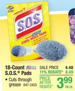 Menards S.O.S. Steel Wool Pads - 18 Count offer