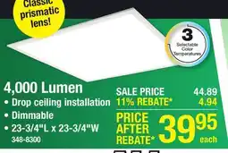 Menards Patriot Lighting 4000 Lumens 2 x 2 LED Flat Panel Light offer