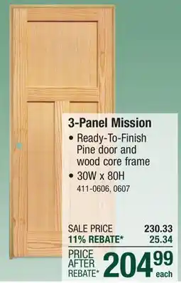 Menards Mastercraft 30W x 80H Pine 3-Panel Mission Interior Door System - Right Inswing offer