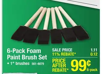 Menards Sterling TouchUp Foam Paint Brush Set - 6 pack offer