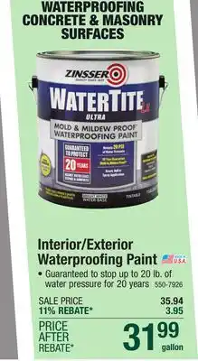 Menards Zinsser WaterTite LX Ultra Blue Chill Concrete & Masonry Waterproofing Paint - 1 gal offer