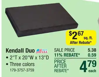 Menards 13 x 20 Charcoal Kendall Duo Paver & Freestanding Wall Block offer