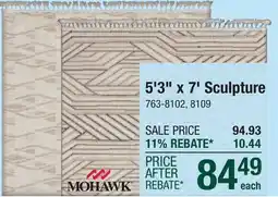 Menards Mohawk Home Sculpture Marfa Cream Beige 5'3 x 7' Area Rug offer