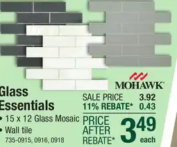 Menards Mohawk Glass Essentials Dark Gray 15 x 12 Glass Mosaic Tile offer