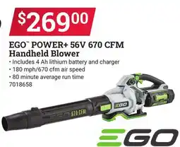 Ace Hardware EGO POWER + 56V 670 CFM Handheld Blower offer