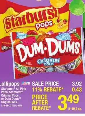 Menards Lollipops offer