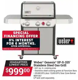 Ace Hardware Weber Genesis SP-S-325 Stainless Steel Gas Grill offer