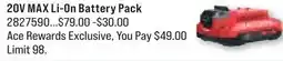 Ace Hardware 20V MAX Li-On Battery Pack offer