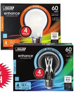 Ace Hardware Select Feit Electric Classic Glass Design LED Bulb 4/Pks offer