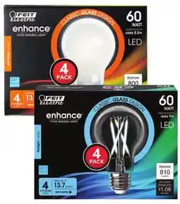 Ace Hardware Select Feit Electric Classic Glass Design LED Bulb 4/Pks offer