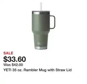 Dick's Sporting Goods YETI 35 oz. Rambler Mug with Straw Lid offer