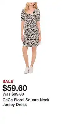 Nordstrom CeCe Floral Square Neck Jersey Dress offer
