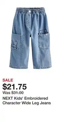 Nordstrom NEXT Kids' Embroidered Character Wide Leg Jeans offer