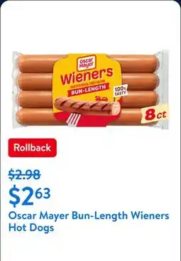 Walmart Oscar Mayer Bun-Length Wieners Hot Dogs offer