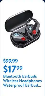 Walmart Bluetooth Earbuds Wireless Headphones Waterproof Earbud Noise-cancelling Sport Earphones with LED Display Charger Case Over-E offer