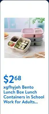 Walmart xgfhyjeh Bento Lunch Box Lunch Containers in School Work for Adults Boys Men Kids Women Girls Teens Small Food Containers For offer