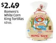 Aldi Romero's White Corn King Tortillas offer