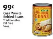 Aldi Casa Mamita Refried Beans Traditional or Fat Free offer