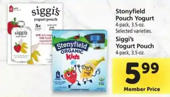 Safeway Stonyfield Pouch Yogurt offer