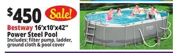 Ocean State Job Lot Bestway 16' Above Ground Power Steel Oval Pool Set offer