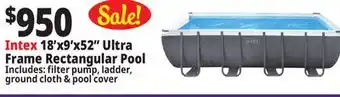 Ocean State Job Lot Intex 18' x 9' x 52 Ultra Frame Pool Set offer