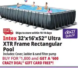Ocean State Job Lot Intex 32'x16'x52 Ultra XTR Frame Rectangular Pool offer