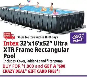 Ocean State Job Lot Intex 32'x16'x52 Ultra XTR Frame Rectangular Pool offer