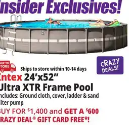 Ocean State Job Lot Intex 24' x 52 Ultra XTR Frame Pool Set with Sand Filter Pump offer