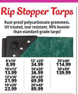 Ocean State Job Lot Rip Stopper Tarps offer