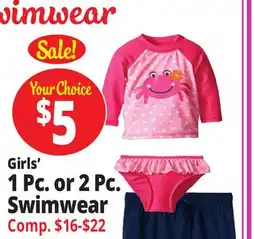 Ocean State Job Lot Girls' 1 Pc. or 2 Pc. Swimwear offer