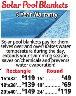 Ocean State Job Lot Solar Pool Blankets offer