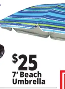 Ocean State Job Lot 7' Fiberglass Tilting Beach Umbrella offer