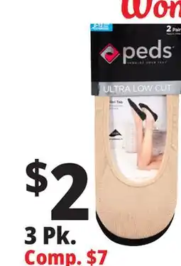 Ocean State Job Lot Peds Ultra Low Liner Socks 3 Pair offer