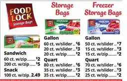 Ocean State Job Lot Food Lock Storage Bags offer
