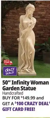 Ocean State Job Lot 50 Infinity Woman Garden Statue offer