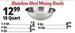 Ocean State Job Lot Stainless Steel Mixing Bowls offer