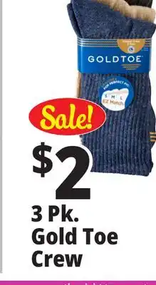 Ocean State Job Lot 3 Pk. Gold Toe Crew offer