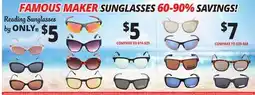 Ocean State Job Lot FAMOUS MAKER SUNGLASSES offer