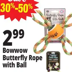 Ocean State Job Lot Bowwow Butterfly Rope with Ball offer