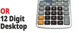 Ocean State Job Lot School Supplies Solar Powered 12-Digit Desktop Calculator with Battery Back-Up offer