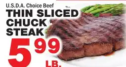 Bravo Supermarkets THIN SLICED CHUCK STEAK offer
