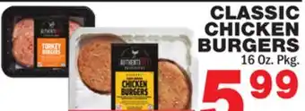 Bravo Supermarkets CLASSIC CHICKEN BURGERS offer