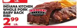Bravo Supermarkets INDIANA KITCHEN WHOLE PORK BABY BACK RIBS offer