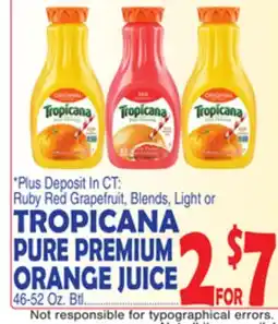 Bravo Supermarkets TROPICANA PURE PREMIUM ORANGE JUICE offer