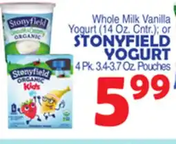 Bravo Supermarkets STONYFIELD YOGURT offer