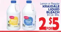 Bravo Supermarkets KRASDALE LIQUID BLEACH offer