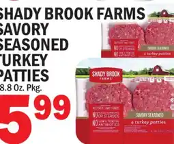 C Town SHADY BROOK FARMS SAVORY SEASONED TURKEY PATTIES offer