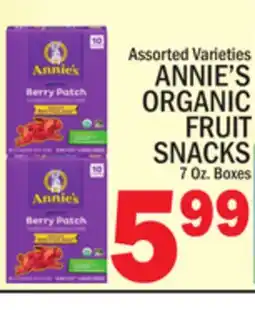 C Town ANNIE'S ORGANIC FRUIT SNACKS offer